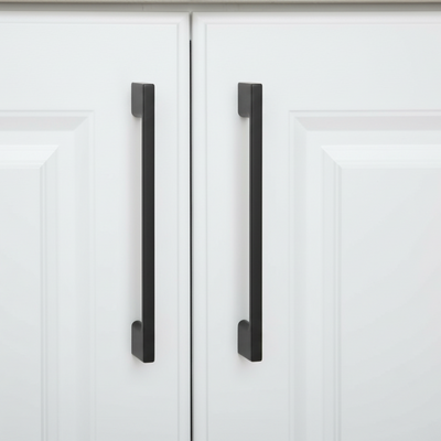 Cosmas 11244-128FB Flat Black Modern Contemporary Cabinet Pull
