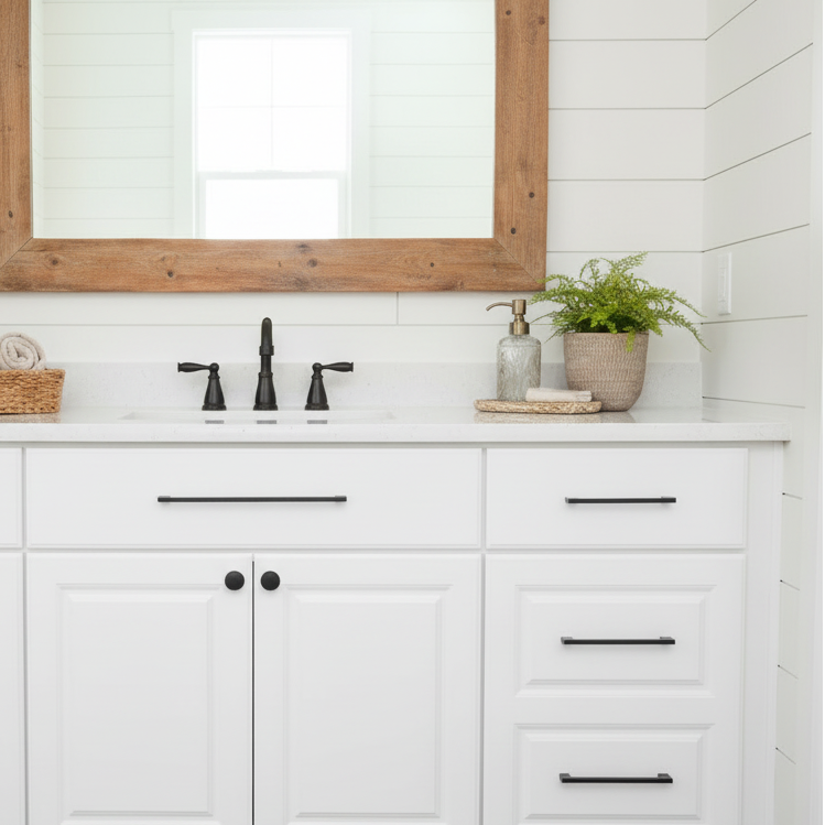 Cosmas 11244-224FB Flat Black Modern Contemporary Cabinet Pull