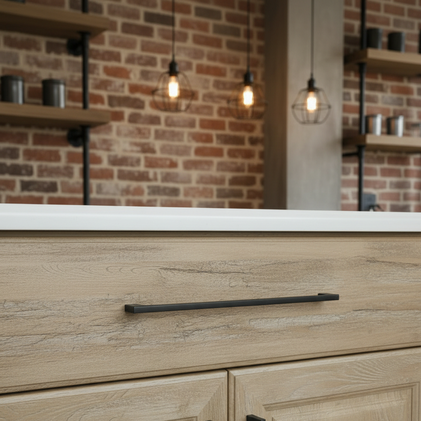 Cosmas 11244-256FB Flat Black Modern Contemporary Cabinet Pull