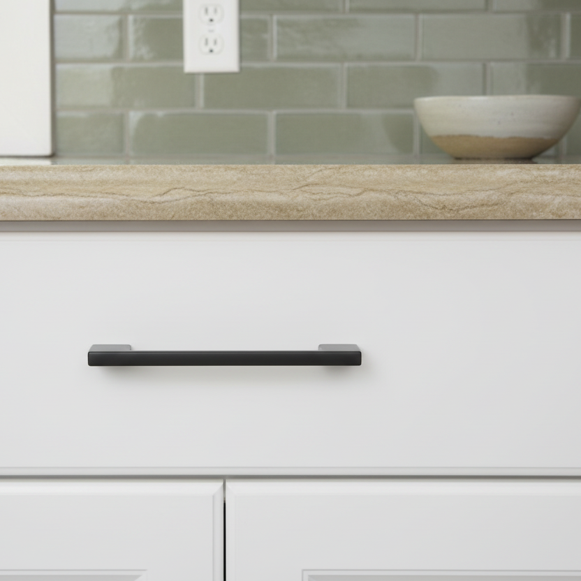 Cosmas 11244-96FB Flat Black Modern Contemporary Cabinet Pull