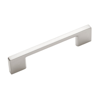 Satin nickel modern contemporary cabinet pull, 96 mm center-to-center