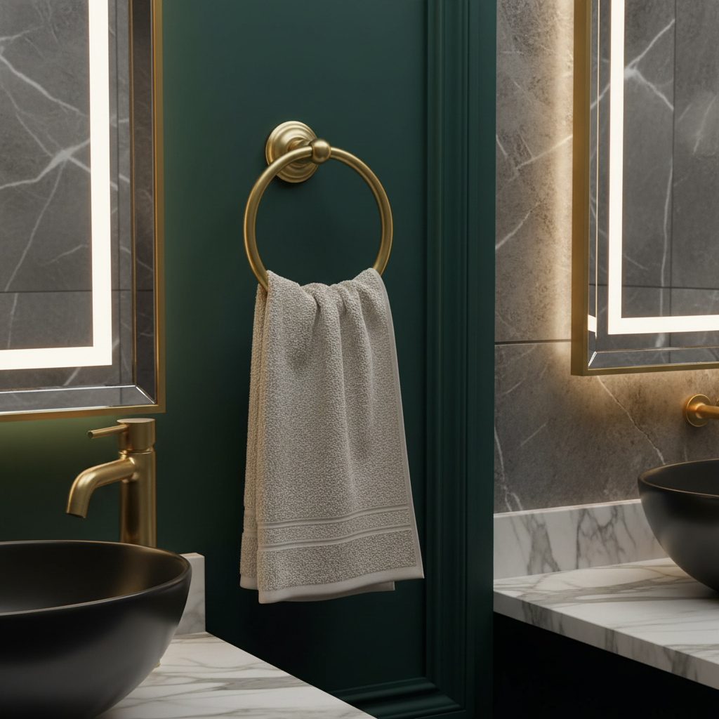 Royal Series Brushed Brass Towel Ring