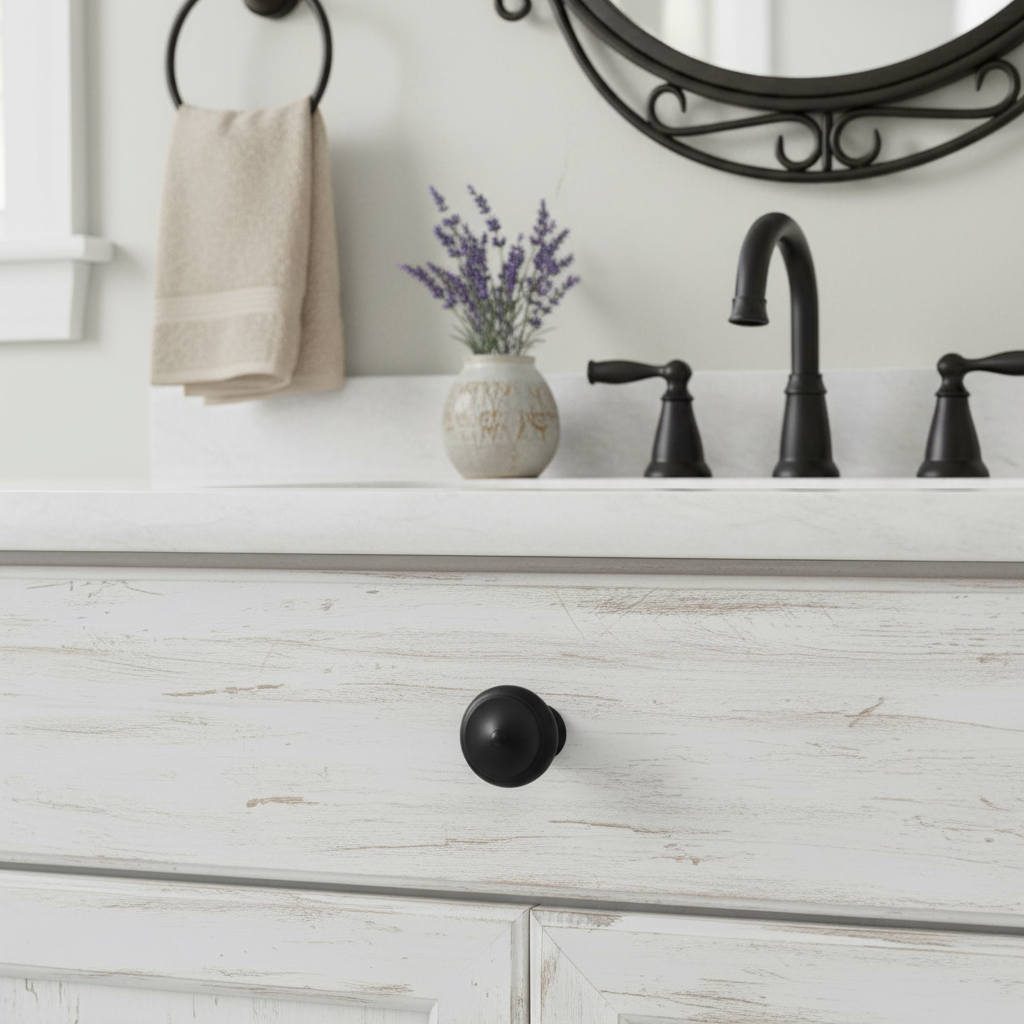 Cosmas 13247FB Flat Black Decorative Oversized Cabinet Knob