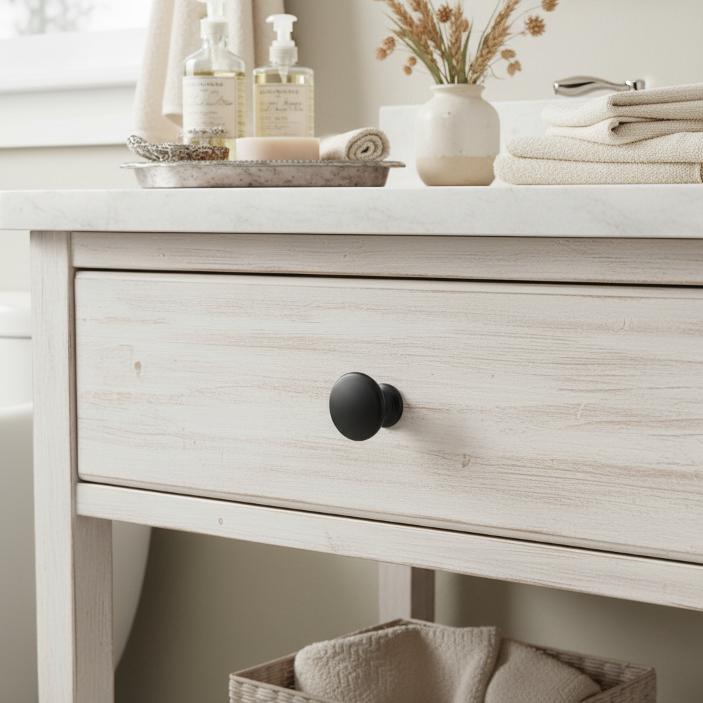 Cosmas 13248FB Flat Black Round Oversized Cabinet Knob