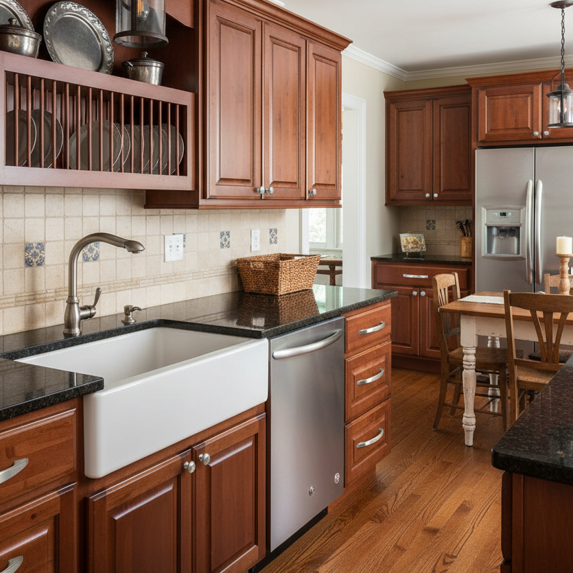 Silver curved cabinet handle on a white background