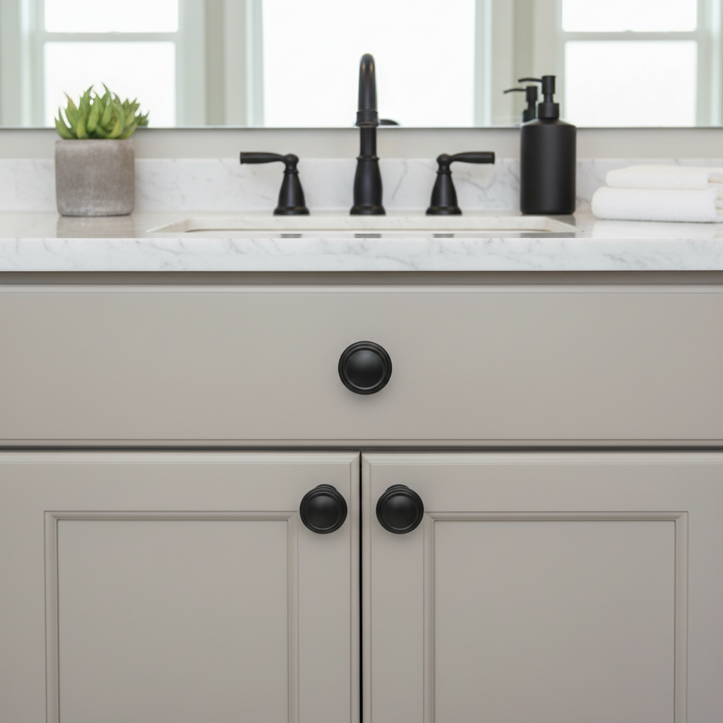 Cosmas 1426FB Flat Black Cabinet Round Knob