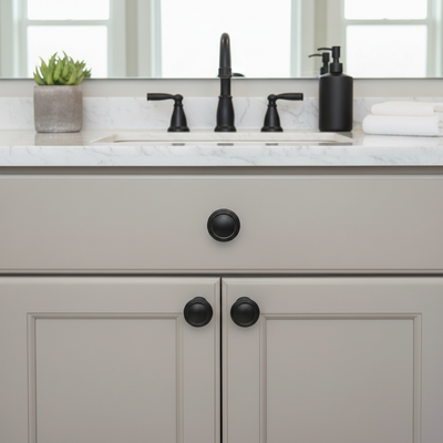 Cosmas 1426FB Flat Black Cabinet Round Knob