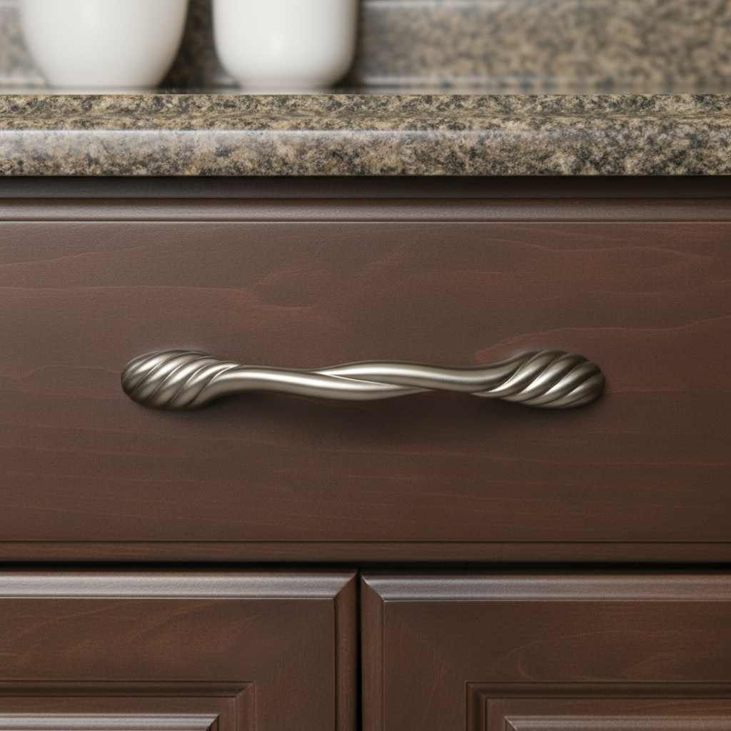 Cosmas 1470SN Satin Nickel Twist Cabinet Pull