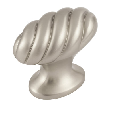 Satin nickel twist cabinet knob
