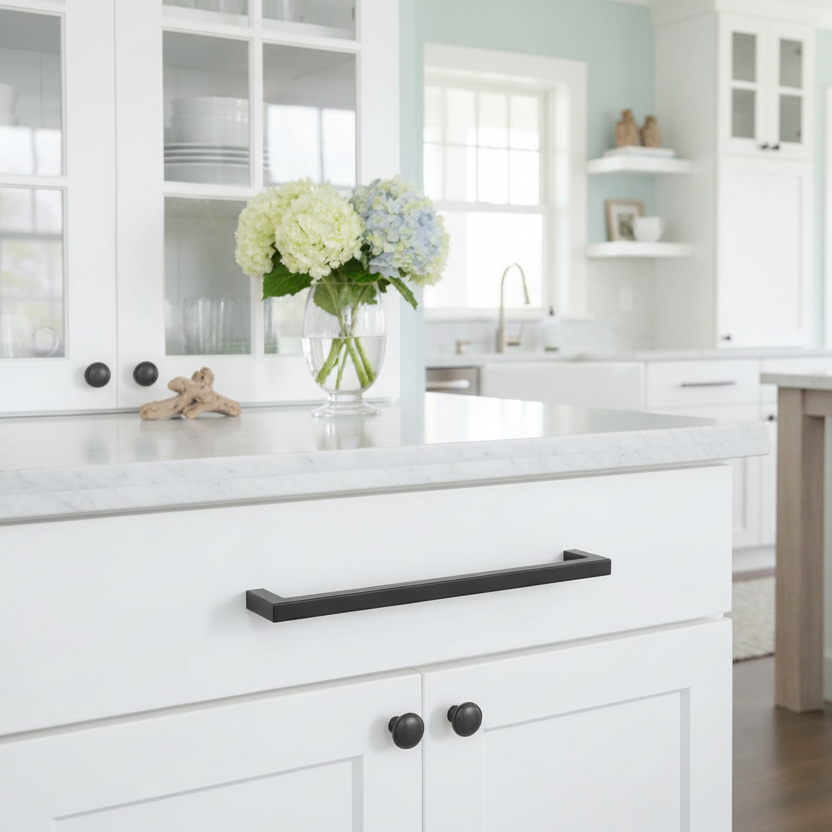 Cosmas 14777-192FB Flat Black Modern Contemporary Cabinet Pull