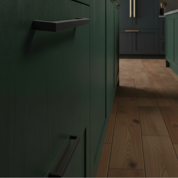 Cosmas 14777-128FB Flat Black Modern Contemporary Cabinet Pull