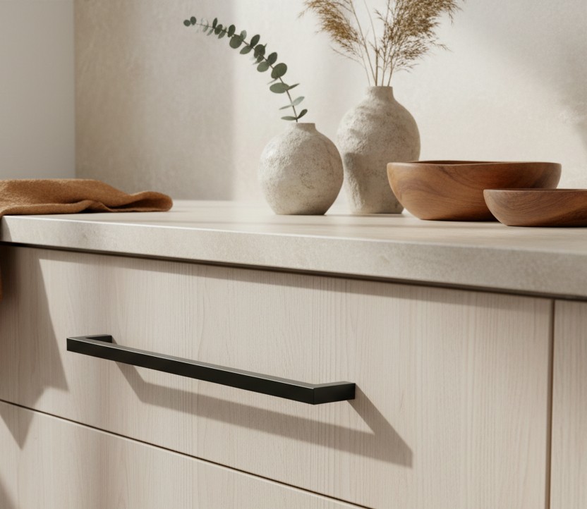 Cosmas 14777-224FB Flat Black Modern Contemporary Cabinet Pull