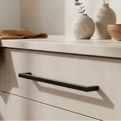 Cosmas 14777-224FB Flat Black Modern Contemporary Cabinet Pull