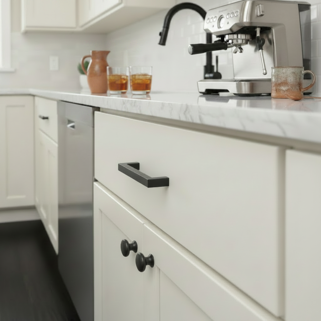 Cosmas 14777-64FB Flat Black Modern Contemporary Cabinet Pull