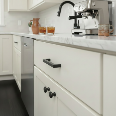 Cosmas 14777-64FB Flat Black Modern Contemporary Cabinet Pull