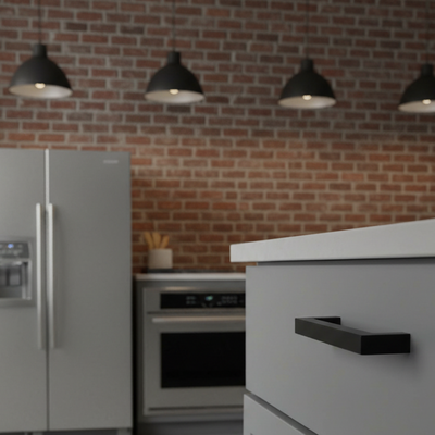 Cosmas 14777-96FB Flat Black Modern Contemporary Cabinet Pull