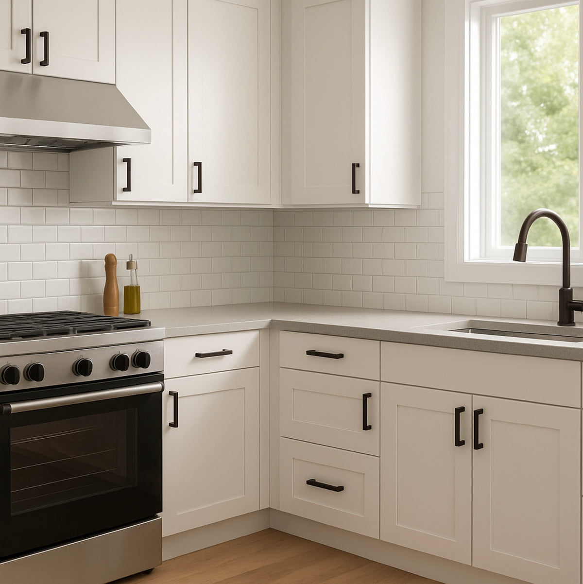 Cosmas 14777-320FB Flat Black Modern Contemporary Cabinet Pull