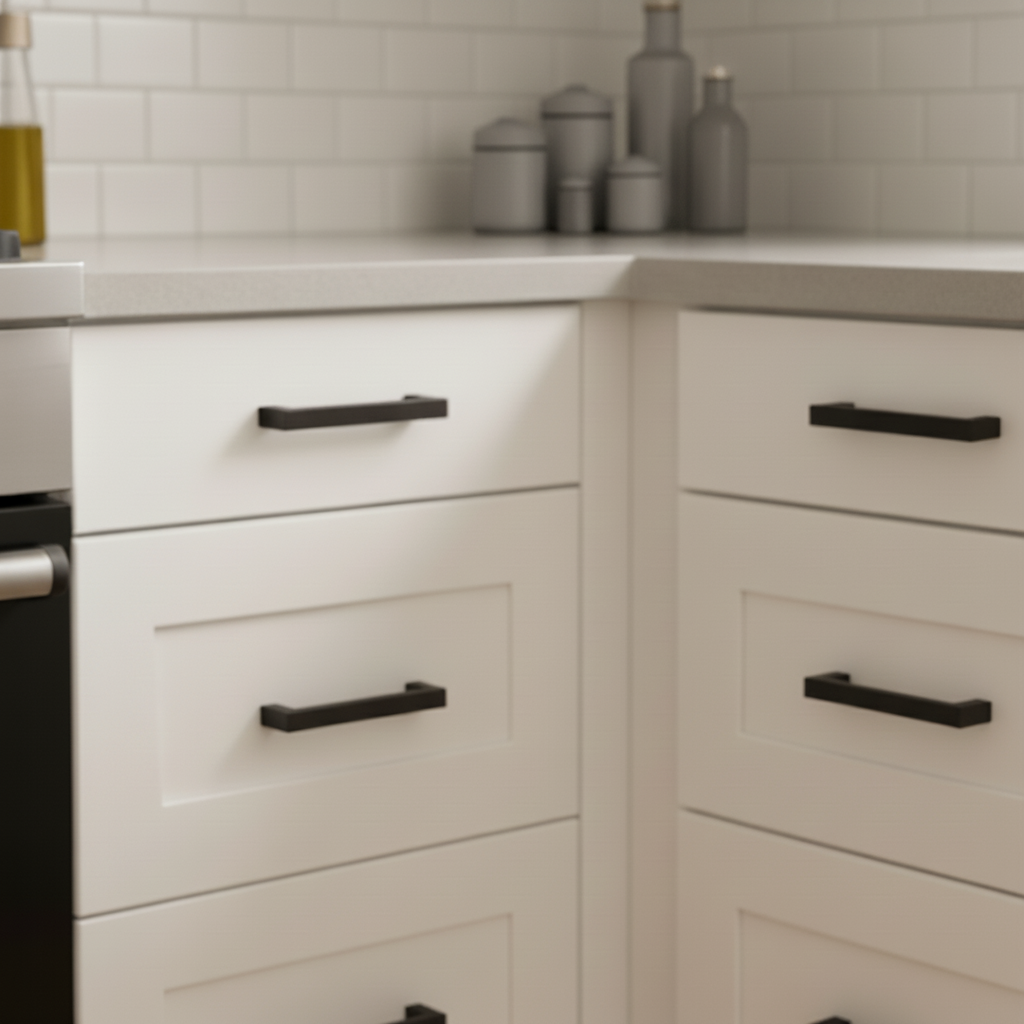 Cosmas 14777-3FB Flat Black Modern Contemporary Cabinet Pull