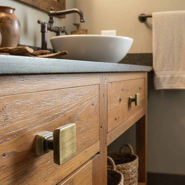 Cosmas 1480BAB Brushed Antique Brass Modern Contemporary Square Cabinet Knob