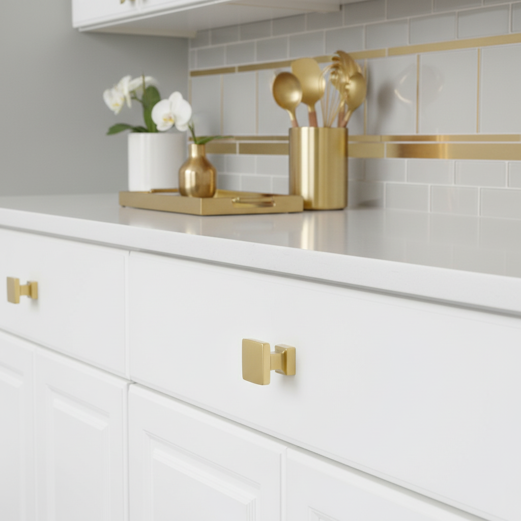 Cosmas 1480BB Brushed Brass Modern Contemporary Square Cabinet Knob