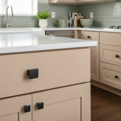 Cosmas 1480FB Flat Black Modern Contemporary Square Cabinet Knob