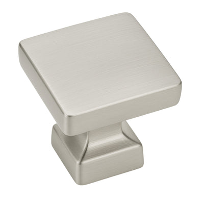 Satin nickel modern contemporary square cabinet knob