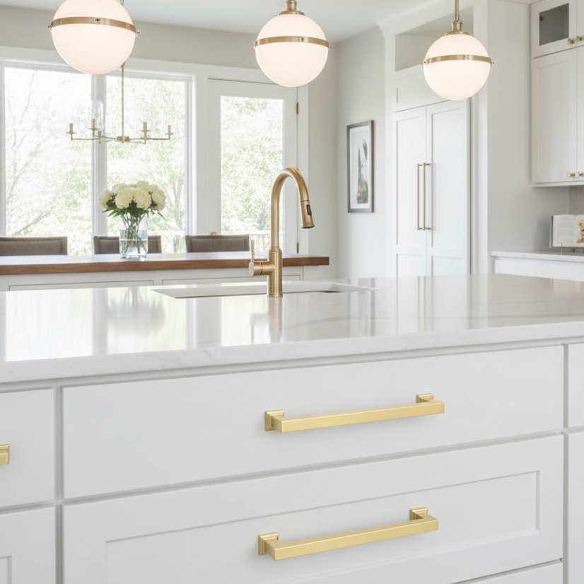 Cosmas 1481-128BB Brushed Brass Modern Contemporary Cabinet Pull