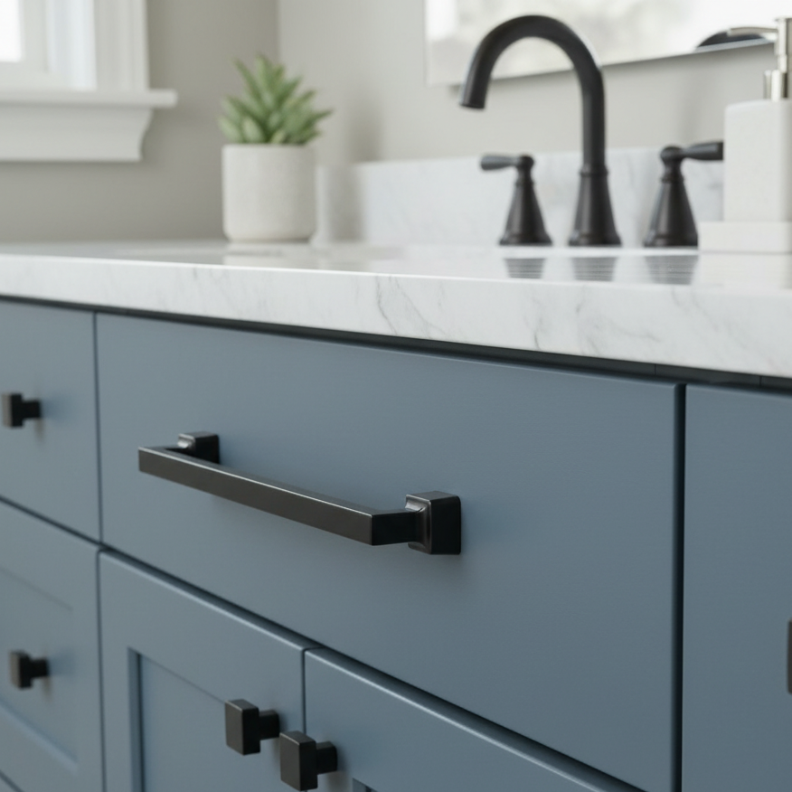 Cosmas 1481-160FB Flat Black Modern Contemporary Cabinet Pull