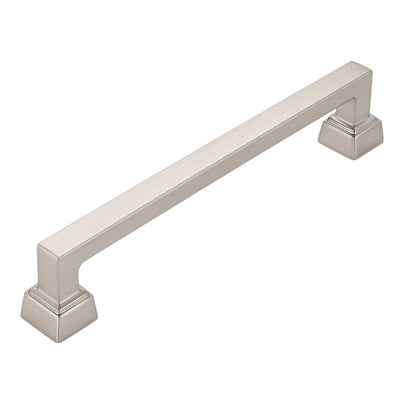 Satin nickel modern contemporary cabinet pull, 128 mm center-to-center