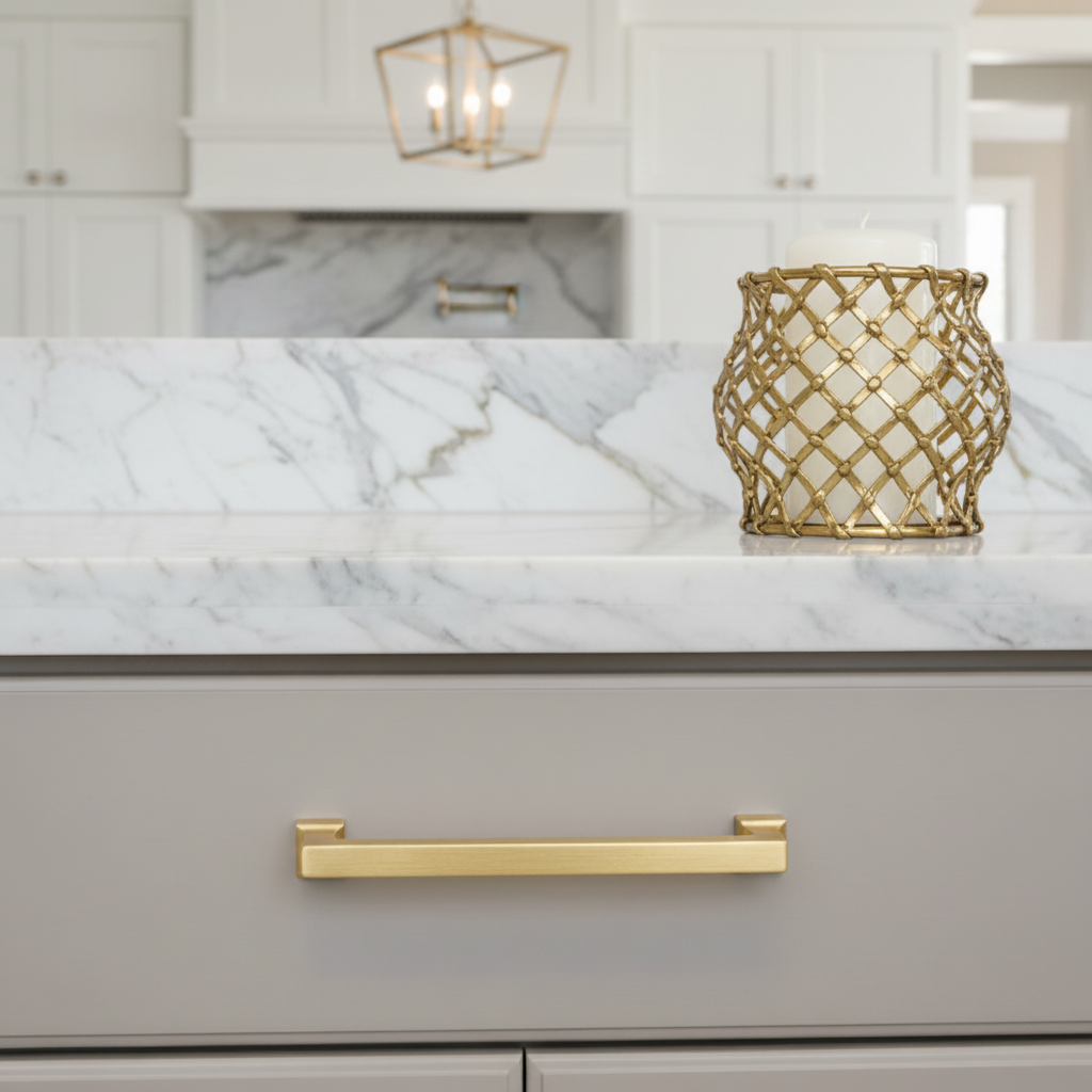 Cosmas 1481-96BB Brushed Brass Modern Contemporary Cabinet Pull