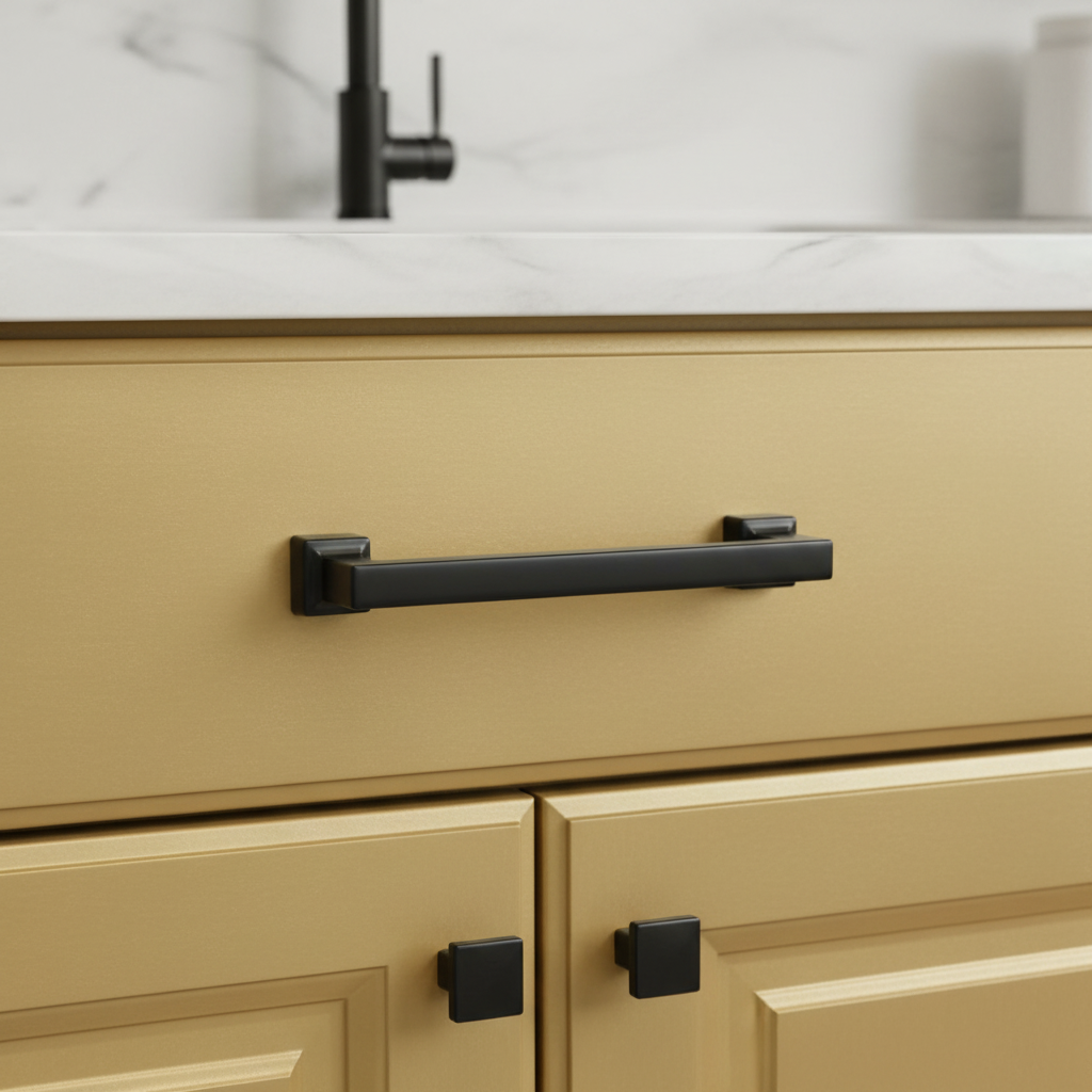 Cosmas 1481-96FB Flat Black Modern Contemporary Cabinet Pull