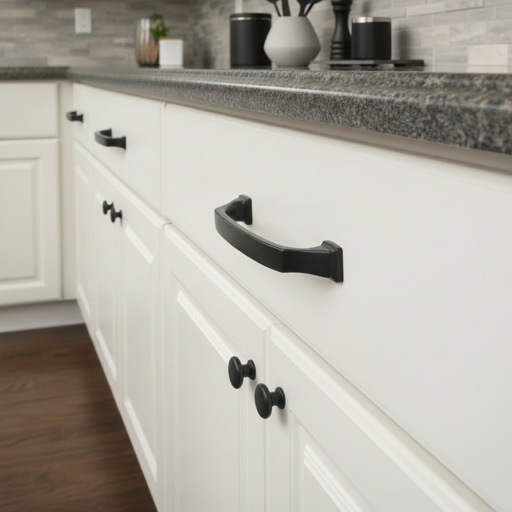 Cosmas 1489-96FB Flat Black Cabinet Pull