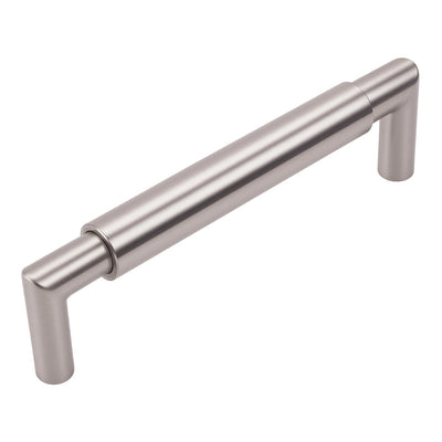 Satin nickel contemporary style bar pull, 128 mm center-to-center