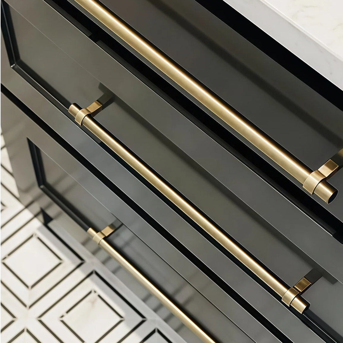 Cosmas 161-224BAB Brushed Antique Brass Euro Style Bar Pull