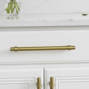 Cosmas Brushed Antique Brass Euro Bar Pull Cabinet Handle - 161-3BAB