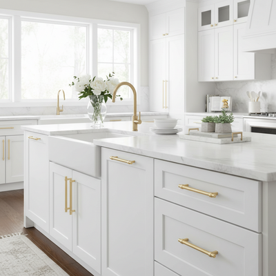 Cosmas 161-128BB Brushed Brass Euro Style Bar Pull