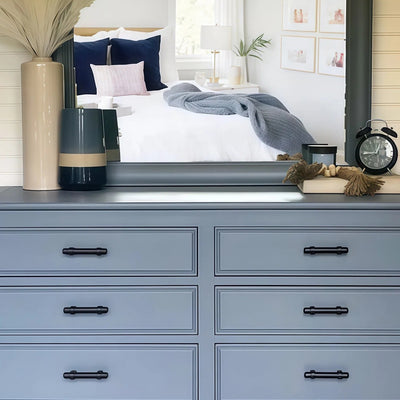 Cosmas 161-3FB Flat Black Euro Style Bar Pull