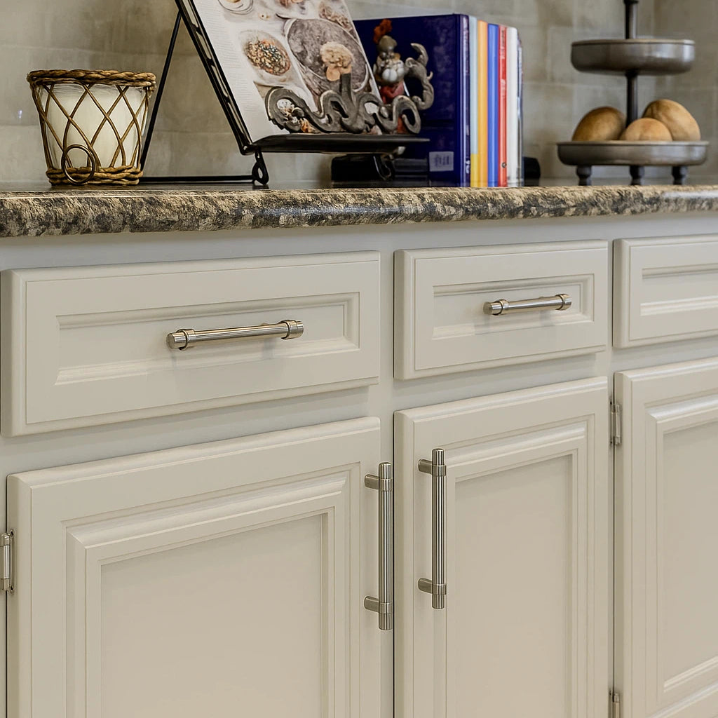 Cosmas 161-128SN Satin Nickel Euro Style Bar Pull