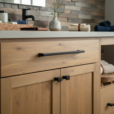 Cosmas 10556-192FB Flat Black Craftsman Cabinet Pull