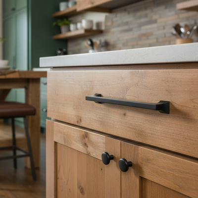 Cosmas 10556-160FB Flat Black Craftsman Cabinet Pull