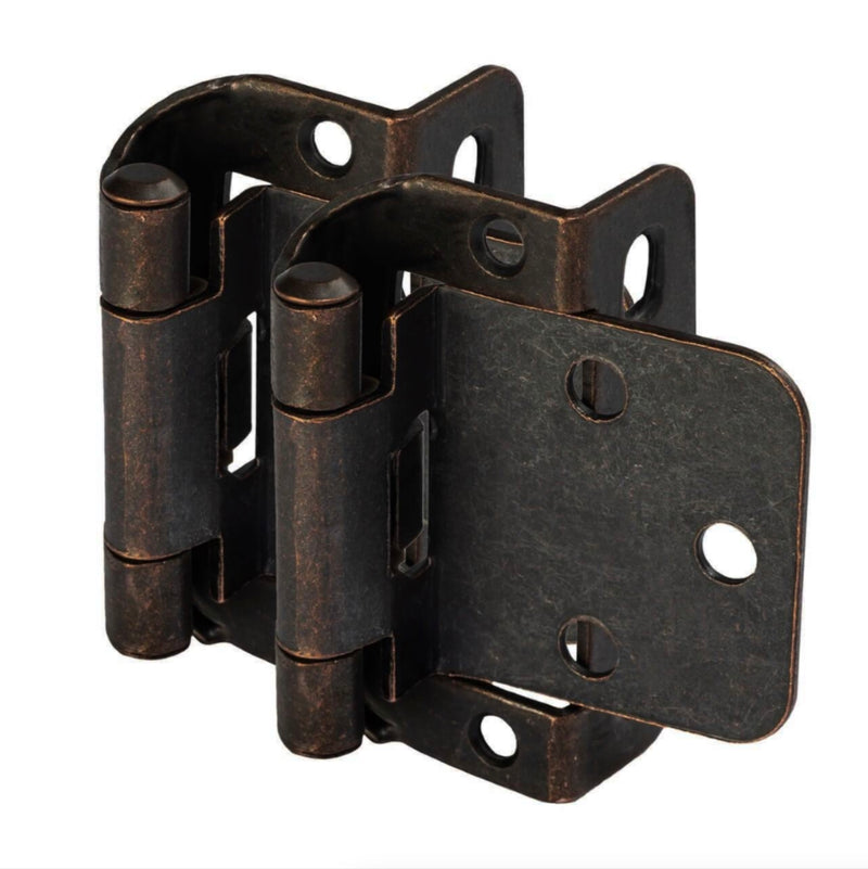 Cosmas 18650-ORB Oil Rubbed Bronze Partial Wrap Hinge 1/2&quot; Overlay