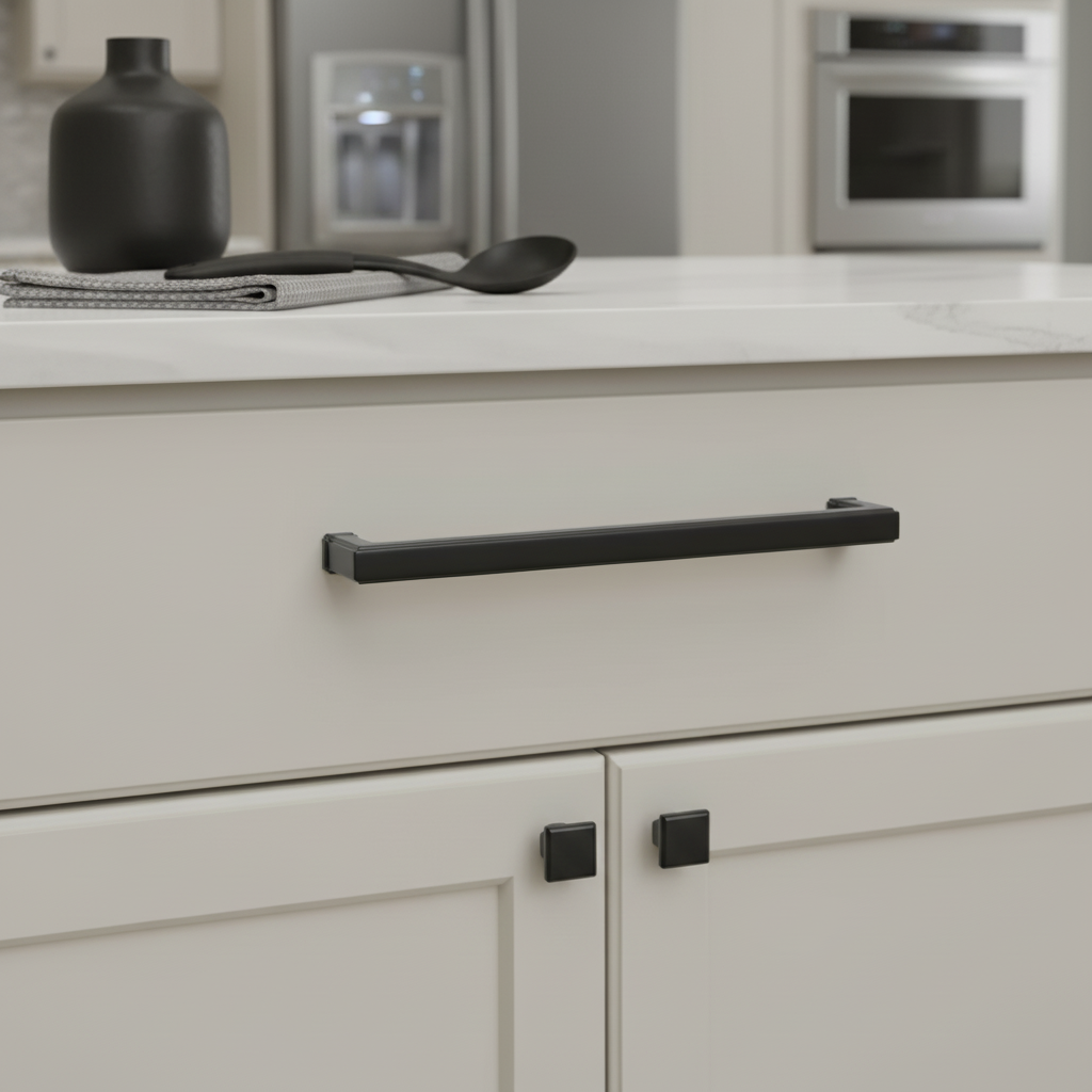 Cosmas 1941-128FB Flat Black Cabinet Pull