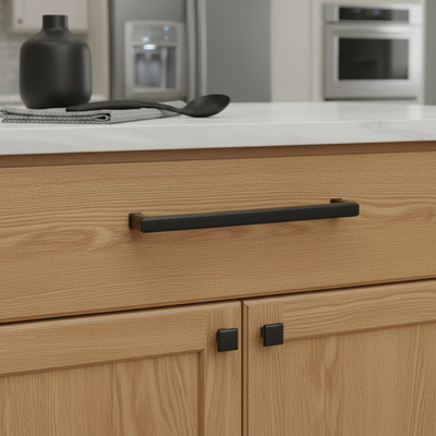 Cosmas 1941-128FB Flat Black Cabinet Pull