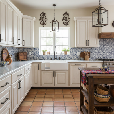 colonial kitchen with oil rubbed bronze hardware
