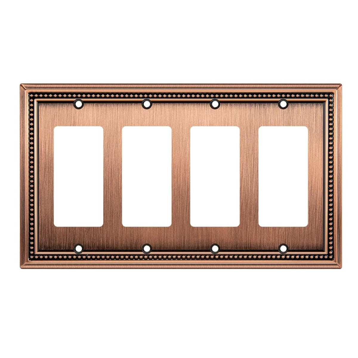 Harmon Antique Copper Quad Decora Decorative Switchplate Cover