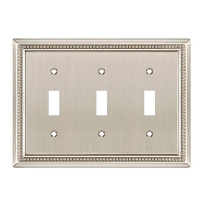 Harmon Satin Nickel Triple Toggle Decorative Switchplate Cover