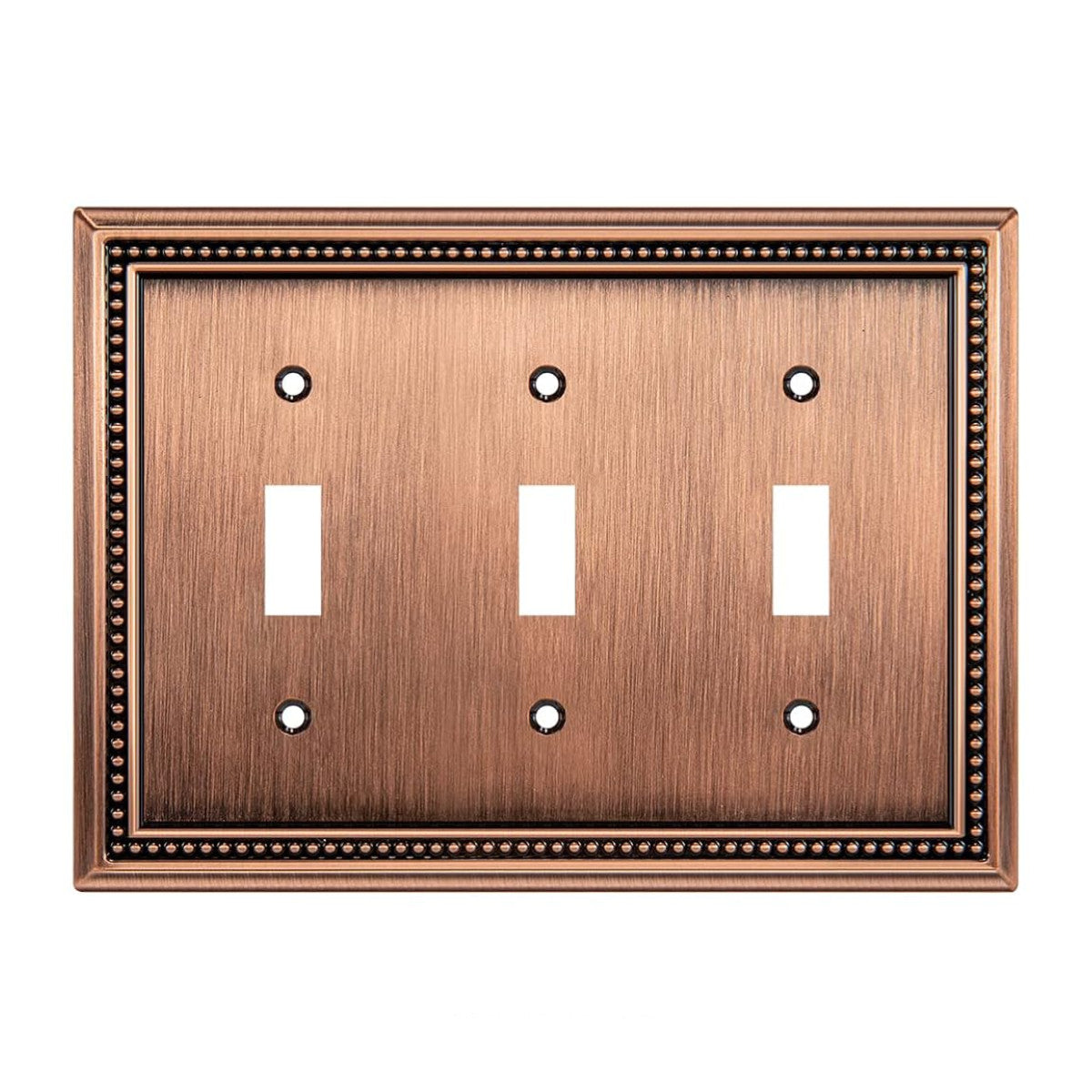 Harmon Antique Copper Triple Toggle Decorative Switchplate Cover