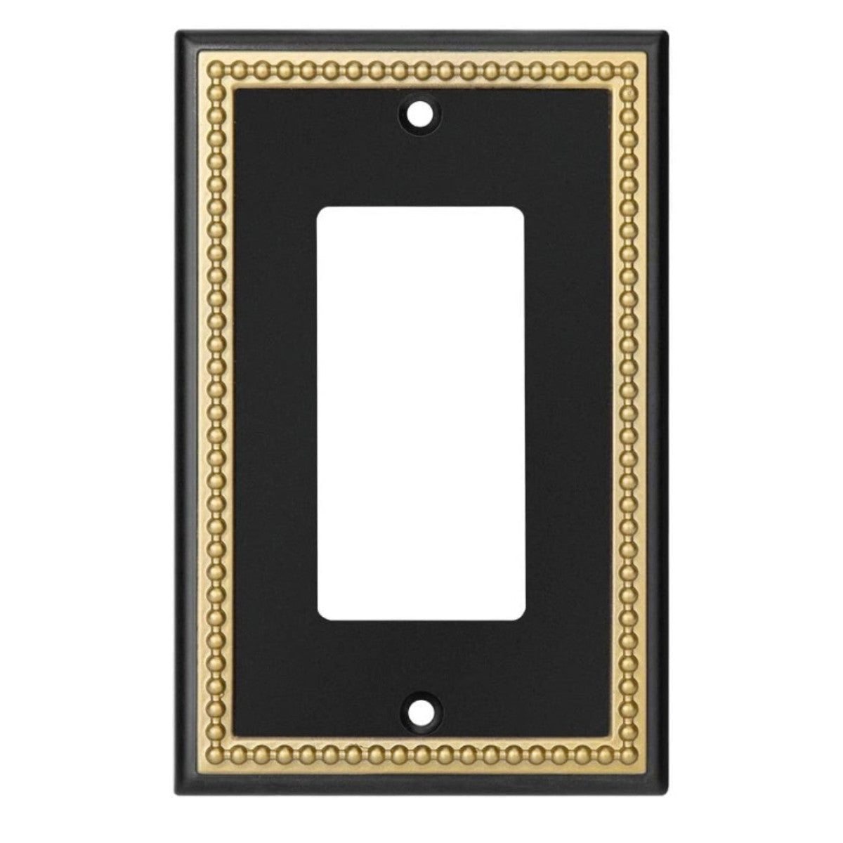 Harmon Black and Brushed Gold Single Decora Decorative Switchplate Cover
