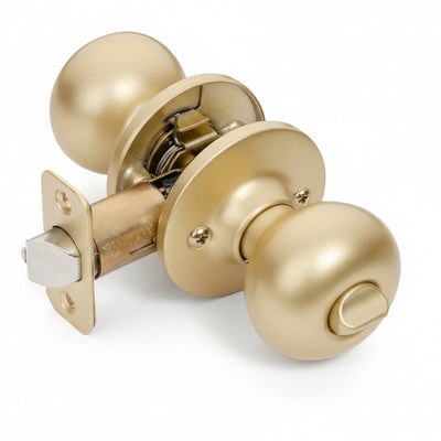 Bedford Privacy Door Knob, Satin Brass