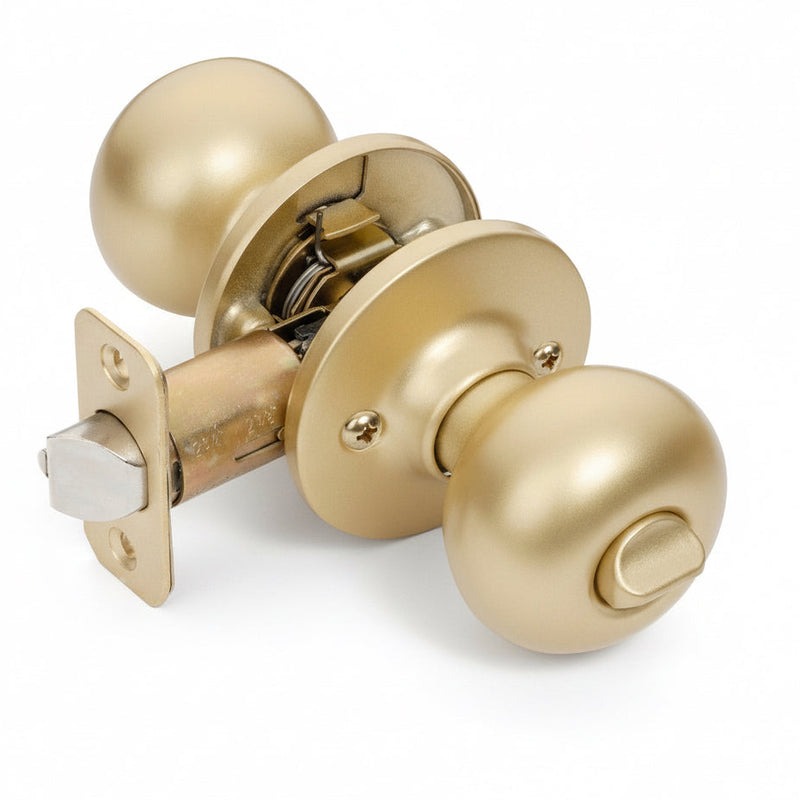 Bedford Privacy Door Knob, Satin Brass